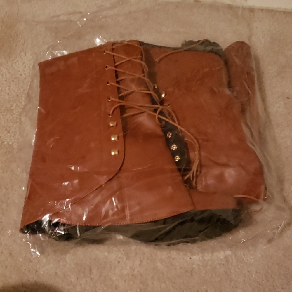 Brown Extra Tall combat boots